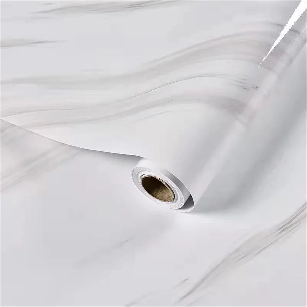 Solid Wallpaper Vinyl Marble Wall Stickers Waterproof Contact