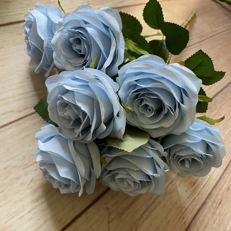 Home Garden Decoration Simulation Silk Rose Bouquet