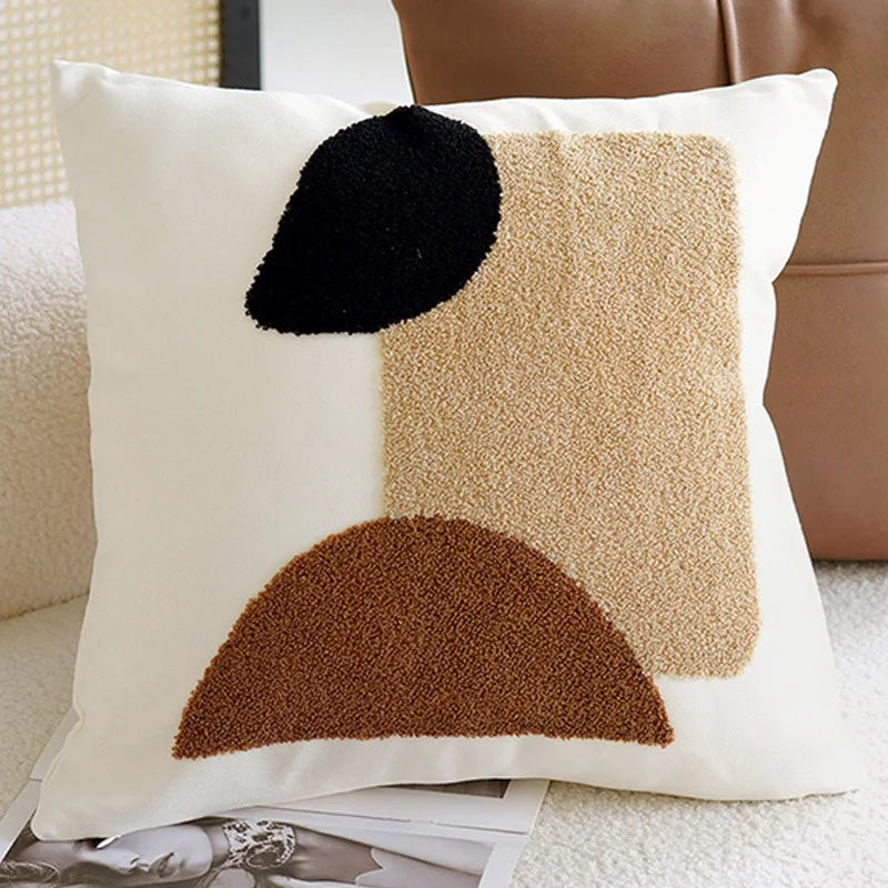 Flower Throw Pillow Covers Square Simple Sofa Pillow Cases Stamping Waist Cushion