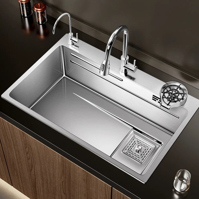 Multiple Size Nano 304 stainless steel kitchen sink large single-slot washbasin Bowl