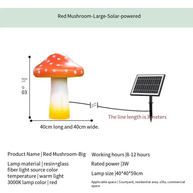 Mushroom light LED solar outdoor garden decoration waterproof garden villa decoration