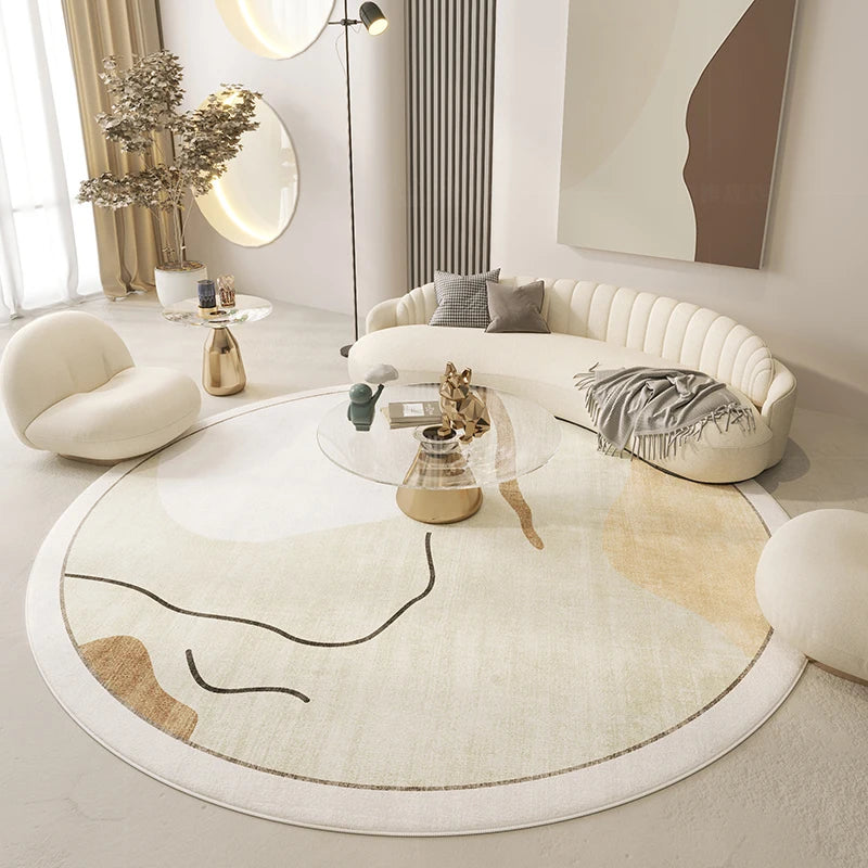 Nordic Style Carpets for Living Room Minimalist Bedroom Decor Round Carpet