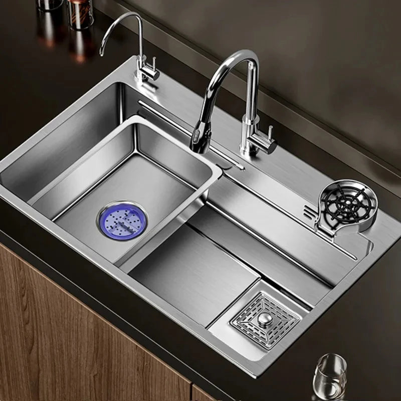 Multiple Size Nano 304 stainless steel kitchen sink large single-slot washbasin Bowl