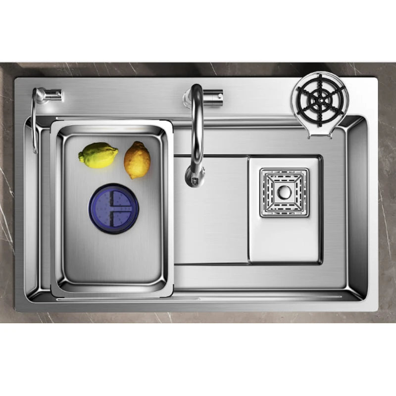 Multiple Size Nano 304 stainless steel kitchen sink large single-slot washbasin Bowl